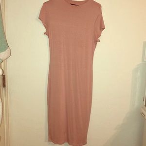 baby pink midi dress
